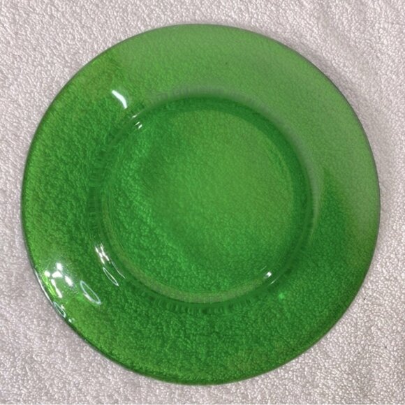 Vintage Duralex France Emerald Green Glass Dinner Plates X2 - Picture 6 of 12